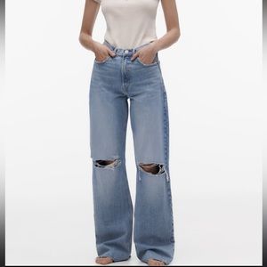 Zara Wide Leg Jeans Size 4 Blue